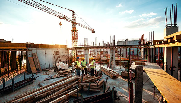 Construction workers on site.